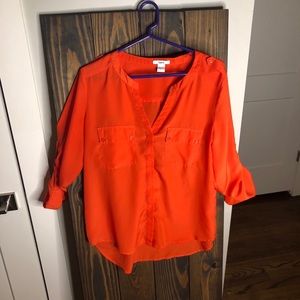 Orange chiffon blouse